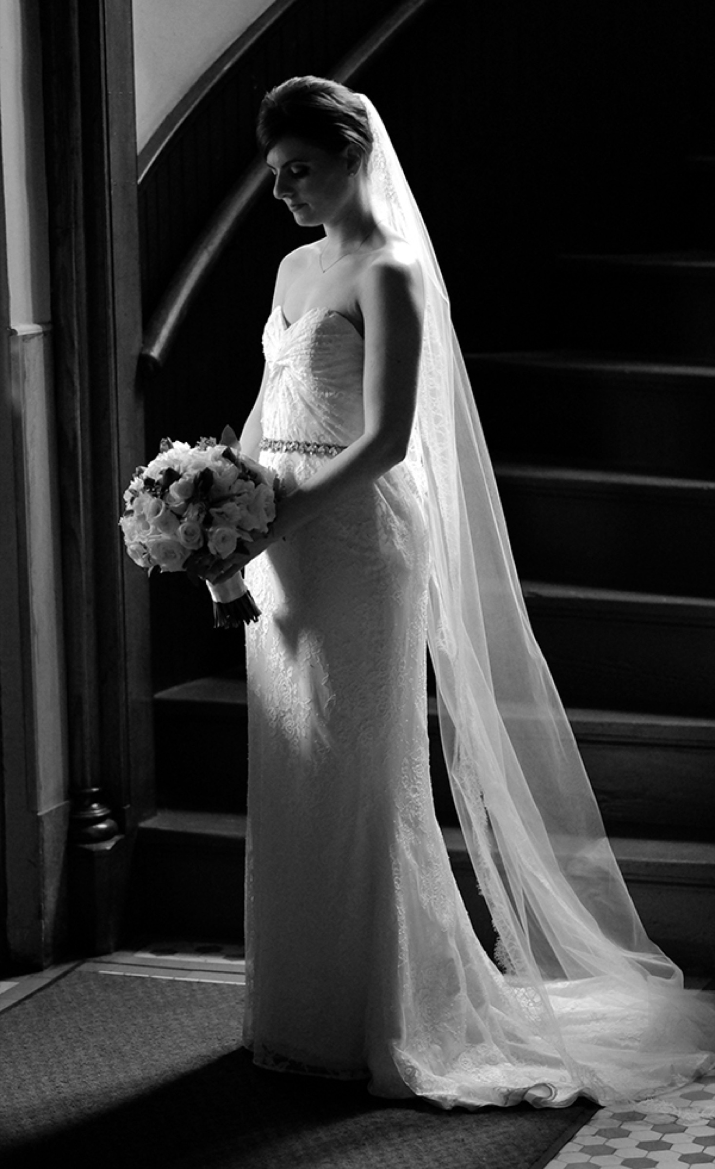 Bride on a staircase