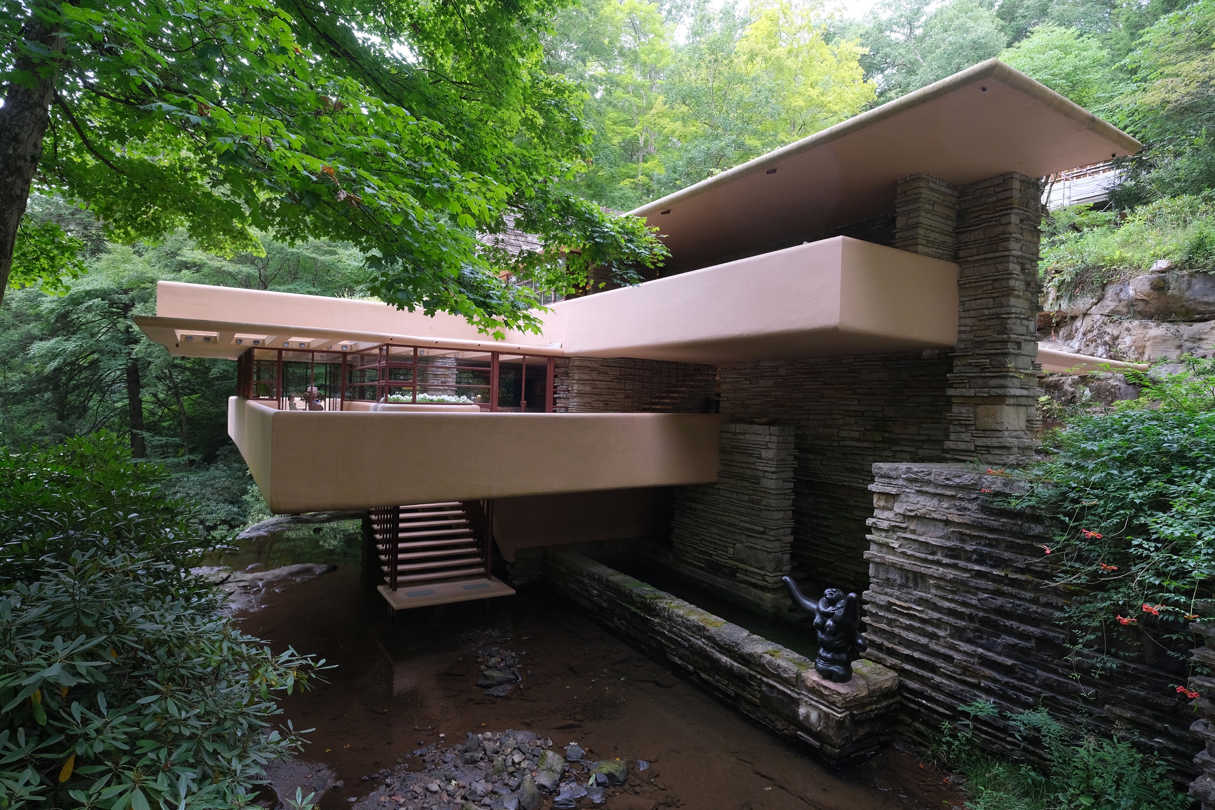 Fallingwater terraces among the trees