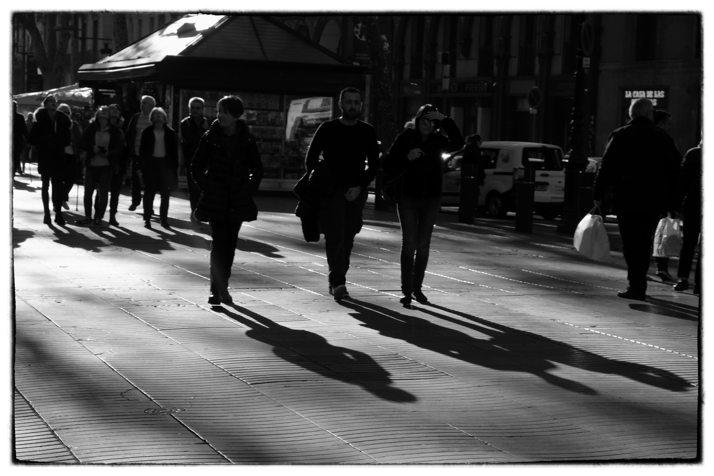 Pedestrians on a city street