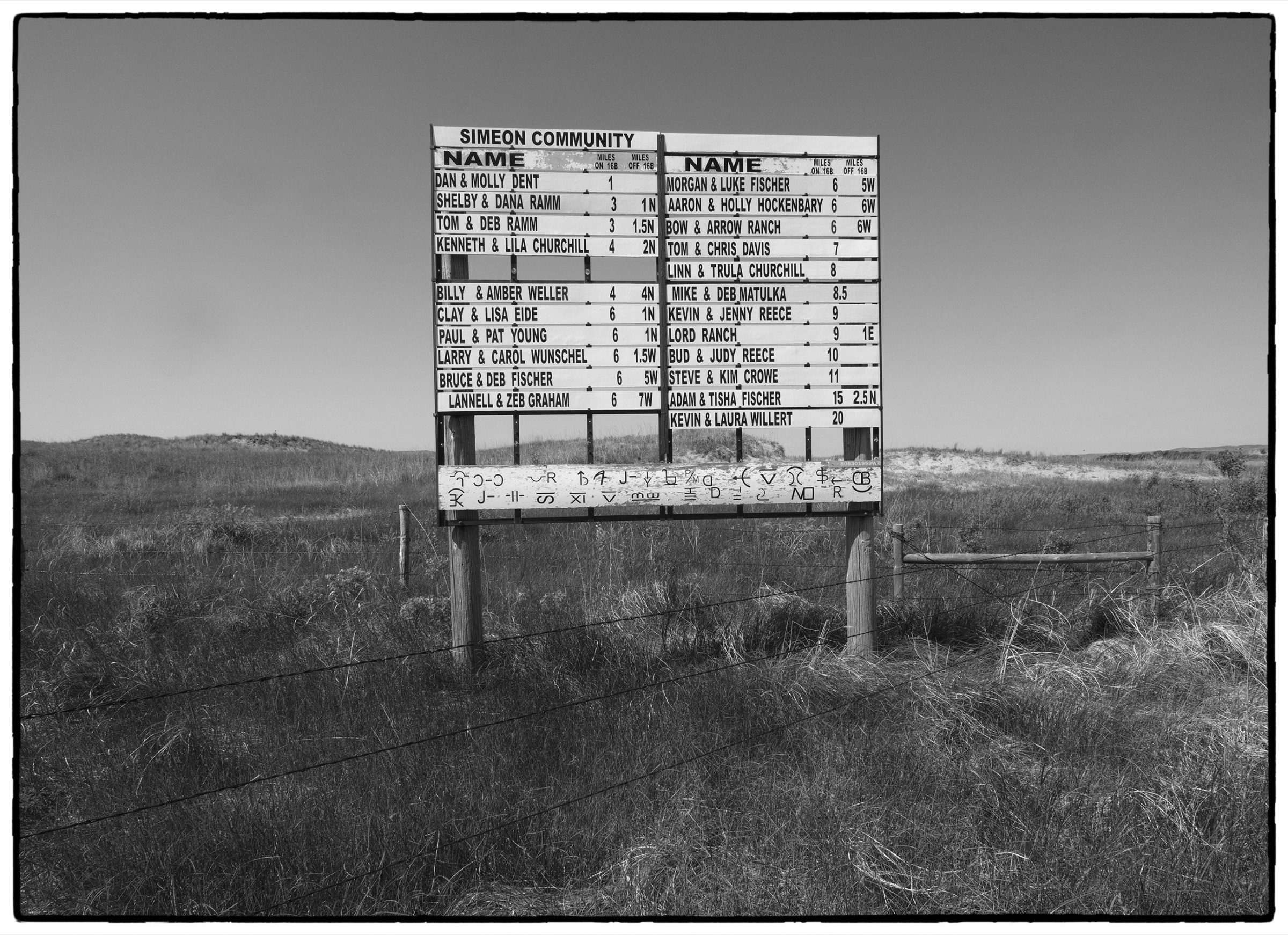 Roadside sign on the Sandhills