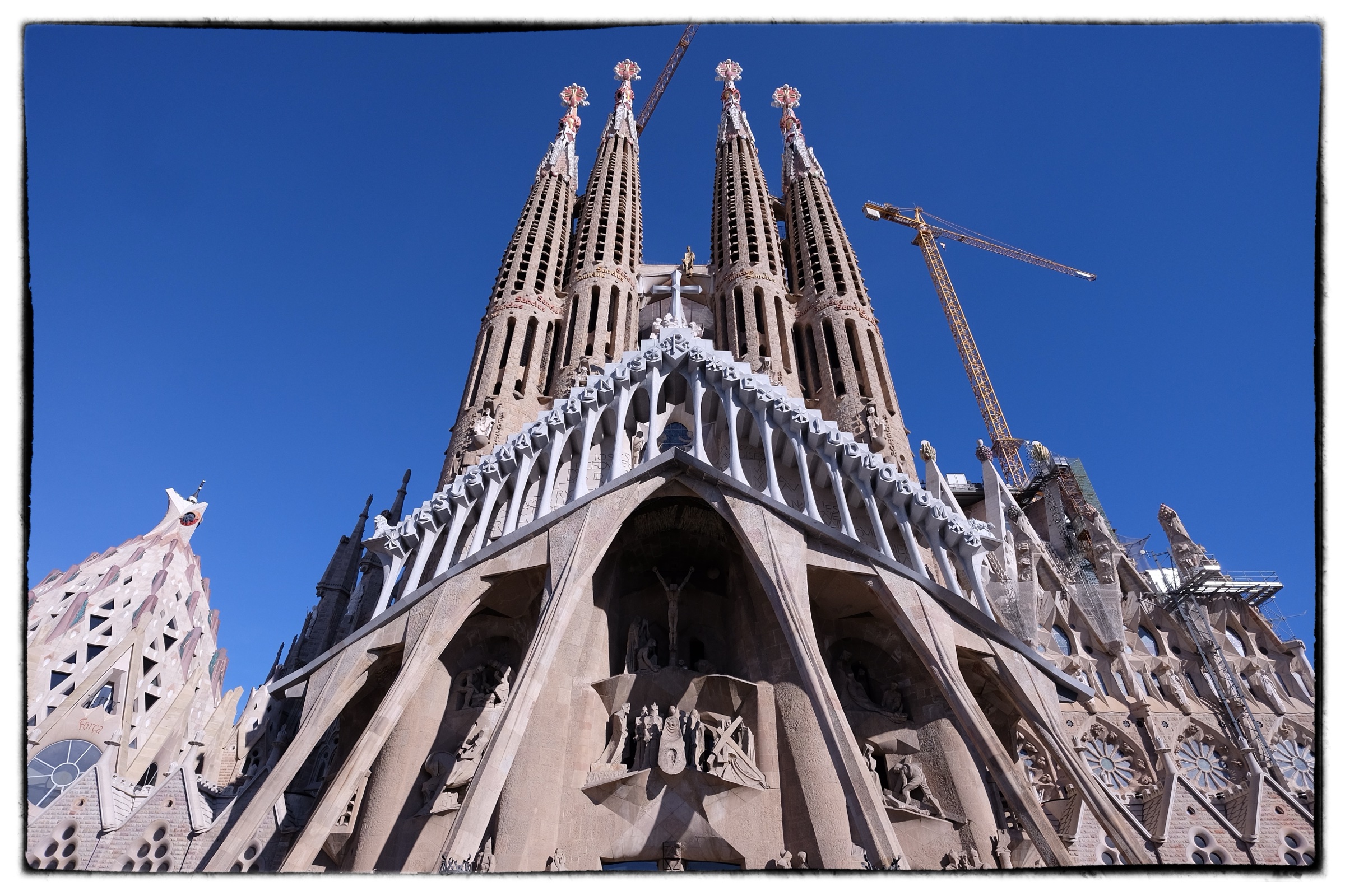 Sagrada Família under a blue sky